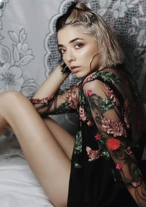 MYSTICA — floral embroidered tulle, editorial portrait