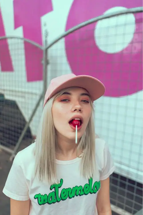 NITRATO — watermelon tee and pink cap outdoors